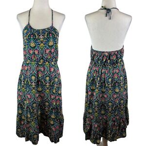 Old Navy Girls Floral Halter Midi Dress Size XL Watercolor Summer Boho Sundress‎